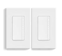 ELEGRP Dimmer Switch, Digital Dimmer Light Switch for LED Lights 150W, INC/HAL 450W, 3 Way LED Dimmer Switch, Needs Neutral Wire, Wall Plate Included, UL Listed, 2 Pack, Matte White