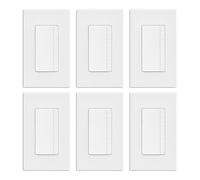 ELEGRP Dimmer Switch, Digital Dimmer Light Switch for LED Lights 150W, INC/HAL 450W, Single Pole LED Dimmer Switch, Needs Neutral Wire, Wall Plate Included, UL Listed, 6 Pack, Matte White