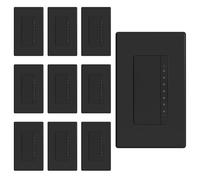ELEGRP Dimmer Switch, Digital Dimmer Light Switch for LED Lights 150W, INC/HAL 450W, Single Pole LED Dimmer Switch, Needs Neutral Wire, Wall Plate Included, UL Listed, 10 Pack, Matte Black