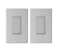 ELEGRP Matte Gray Single Pole Decorator Light Switch, 15A 120/277V, Paddle Rocker Switch Replacement, On/Off Wall Switch, Self-Grounding, Residential Grade, with Mid Wall Plate, UL/CUL, 2 Pack