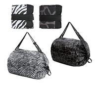 Elegtiskas 2 Pack Large Capacity Reusable Grocery Bags with Handles Foldable Anti-water Portable Shopping Bag Tote Bag