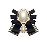 Elegtiskas Adjustable Pre-tied Bow Tie Ribbon Fabric Bowknot Necktie brooch Brooch Pin Collar for Women and Girls
