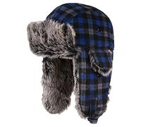 Elegtiskas Trapper Hat Winter Hats Trooper Russian Warm Hat with Ear Flaps Bomber hat for Men and Women Blue