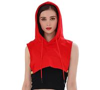 Elegtiskas Unisex Detachable Dickey Collar Half Blouse Hoodie Faux Collar Red
