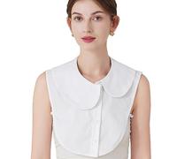Elegtiskas Womens Detachable Dickey Collar Half Shirt Blouse Collar C-White