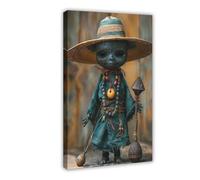 Elegua Santeria Doll Art Print_ Afro-Cuban Religious Illustration Canvas Poster Bedroom Decor Landscape Office Room Decor Gift 24x36inch(60x90cm)