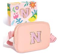 Elehui Cute Valentines Day Birthday Gifts for Her Initial Travel Belt Bag Teen Girl Trendy Stuff Small Crossbody Bag Fanny Pack Christmas Anniversary Romantic Gift for Women Girlfriend Wife Pink N