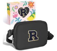 Elehui Graduation Gifts for Her Initial Unique Belt Bag Crossbody Fanny Packs Travel Essentials Cute Tween Girls Trendy Stuff Preppy Easter Christmas Birthday Gift Cross Body Purse for Women Black R