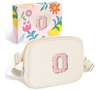 Elehui Sister Birthday Gifts Ideas Small Initial Belt Bag Crossbody Best Friend Bestie Gifts Cute Fanny Waist Pack Travel Essentials Friendship Gifts for Women Girls Soul Sister Friends Cream O