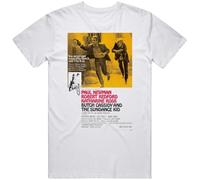 ELEI Butch Cassidy and The Sundance Kid Poster Movie Fan T Shirt WhiteLarge