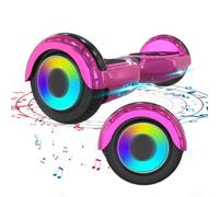 ELEKGO Hoverboard 6.5 Inch with Bluetooth Speaker Self-balancing Scooter, Colorful Light Motor, LED Lights for Kids (Rose)