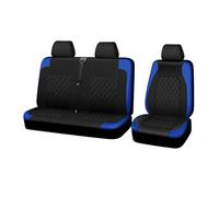 ELEKMPMGTD For Renault For Master For Trafic PU Leather Car Seat Covers Waterproof Single+Double Van Seat Covers(BLUE)