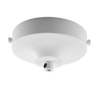 ElekTek 100mm Diameter Curved Ceiling Rose with Strap Bracket and Cord Grip Ideal for Pendant Vintage Filament Bulbs Brilliant White