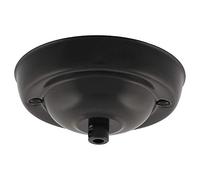 ElekTek 108mm Diameter Ceiling Rose with Cord Grip Metallic Finishes Powder Coated Colours for Pendant Light Fittings Jet Black