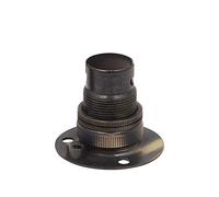 ElekTek B15 SBC Brushed Antique Brass Fixed Batten Miniature Lamp Bulb Holder Shade Ring - NOT Suitable for B22 Lamp/Light Bulbs - Made in UK