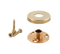 ElekTek Brass Back Plate Kit - 10mm Male Thread and Screws with Cover - Brass - Combine with E27 10mm Lampholder