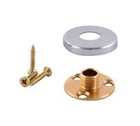 ElekTek Brass Back Plate Kit - 10mm Male Thread and Screws with Cover - Chrome - Combine with E27 10mm Lampholder