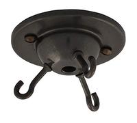 ElekTek Bronze 3-Hook Ceiling Rose Plate for DIY Suspended Indoor Hanging Plants, Decorative Inverted 'Fly Catcher' Shades Without Wired Light Fittings