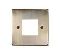 ElekTek Brushed Antique Brass Effect Plated Double Modern Light Switch Metal Cover Plate Conversion - No Wiring or Switch Removal Necessary