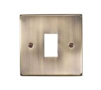 ElekTek Brushed Antique Brass Effect Plated Single Modern Light Switch Metal Cover Plate Conversion - No Wiring or Switch Removal Necessary
