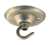 ElekTek Ceiling Rose Hook Plate 75mm Diameter with Matching Screws Antique Brass Plated