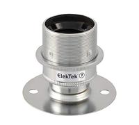 ElekTek Chrome E27 Batten Lamp Bulb Holder with Shade Ring ES Edison Screw - Flat Base fits BESA Conduit Box 50mm/2” Centre Fixings - Made in UK