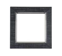 ElekTek Decorative Switch Surround Frame Cover Finger Plate Classic Edged Dark Grey Linen Silver