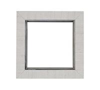 ElekTek Decorative Switch Surround Frame Cover Finger Plate Classic Edged White Linen Silver