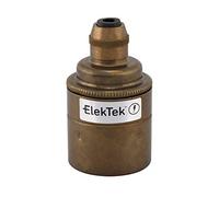 ElekTek ES E27 Cord Grip Pendant Lamp Bulb Holder With Plain Skirt Ideal for Vintage Filament Bulbs Antique Brass