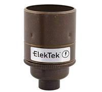 ElekTek ES E27 Lamp Bulb Holder Plain Skirt 1/2 Inch Entry Antique Brass Ideal for Vintage Filament Bulbs