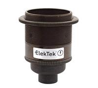 ElekTek ES E27 Lamp Bulb Holder With Shade Ring 1/2 Inch Entry Bronze Ideal for Vintage Filament Bulbs