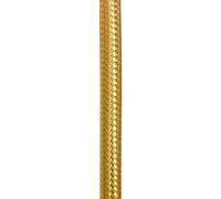 ElekTek Gold Round Vintage-Style Braided Fabric Covered Lighting Flex Cable, 2m Pack Length, 3-Core 6 Amp (0.75mm), EU Manufactured