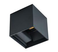 ElekTek Outdoor LED Wall Light Up and Down Exterior GU10 Lamps IP54 Graphite Grey Square Cube