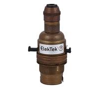 ElekTek Safety Switch Lamp Holder Half Inch With Cable Cord Grip - Antique Brass