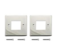 ElekTek Twin Pack Chrome Plated Double Modern Light Switch Polished Metal Cover Plate Conversion - No Wiring or Switch Removal Necessary