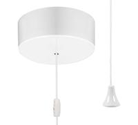ElekTek UK Safety Approved Gloss White Bathroom Light Pull Switch EN 60669-1 & CE Mark, Earth Terminal, Ceiling Mounted, white cord/string, 6A 250V, 1 Way/2 Way Use, Full Wiring Instructions