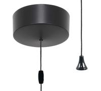 ElekTek UK Safety Approved Matt Black Bathroom Light Pull Switch EN 60669-1 & CE Mark, Earth Terminal, Ceiling Mounted, black cord/string, 6A 250V, 1 Way/2 Way Use, Full Wiring Instructions