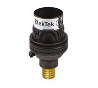 ElekTek Unswitched Lamp Holder Bronze B22 BC Bayonet Cap & Shade Ring with CNC Solid Brass 7/16th Screw-in Wood Mount - Made in UK