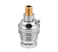 ElekTek Unswitched Lamp Holder Chrome B22 BC Bayonet Cap & Shade Ring with CNC Solid Brass 7/16th Screw-in Wood Mount - Made in UK