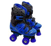 Adjustable Quad Skates Medium Black/Blue Padded Liner 4Wheel Outdoor ComfortFoam