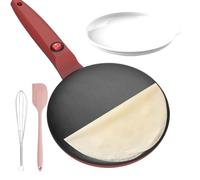 Elektrischer Pfannkuchenbereiter - Instant Crêpe Maker Antihaft 7.8 Zoll 600W | Grillplatte Elektrische Crepes Automatische Temperaturregelung 110 V 220 V | Schüssel Schneebesen Schaufel Inklusiv