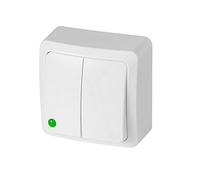 ELEKTRO-PLAST Berg Surface-Mounted Double Switch White Compact