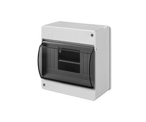 Elektro-Plast Fuse Box IP30 Distribution Box Smoke Glass Lid Surface-Mounted AP Wet Room Sub-Distribution 6 PLE