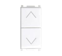 Elektronova 10A White Double Push Button with Lock for Shower Rail Compatible with Vimar Plana 1204