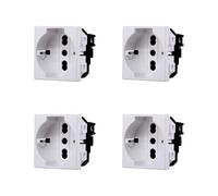 Elektronova Schuko Socket 2P+T 10/16A 230V Compatible Bticino Matix White - Pack of 4