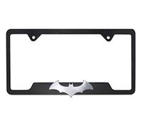 Elektroplate Officially Licensed DC Comics Batman Black (Chrome bat) Metal Open Corner Superhero Premium 3D License Plate Frame Tag Holder for Cars/SUVs/Trucks Weather-Proof Automotive Accessory