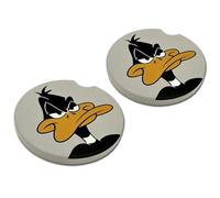 Elektroplate Officially Licensed Looney Tunes Daffy Duck Automotive Ceramic Coasters (2.6" Diameter) | Universal Fit for All Cars, Trucks, SUVs, and More | Absorbent Non-Slip Durable | Set of 2