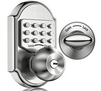 Elemake Keyless Deadbolt Lock - Keyless Entry Door Lock Keypad Door Knob Exterior, Digital Code Security Door Lock with Keys Mechanical Lock Stainless Steel 304