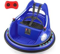 ELEMARA 12V Ride on Bumper Car, Electric Car for Kids with Remote Control, 1.9MPH Max, Bluetooth Ride on Toys with 2-Speed, 2 Driving Mode, 360°Spin, 5 Lighting Mode,DIY Stickers, Car for Kids, Blue