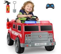 ELEMARA 12V Ride on Fire Truck,Ride on Car for Kids,Siren-Call,walkie-talkies, Flashing Lights,Fire Extinguishers